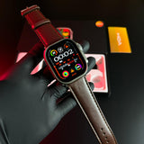 "TS99 Ultra Smartwatch with Brown Leather Strap & Logo"