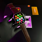 "TS99 Ultra Smartwatch with Brown Leather Strap & Logo"