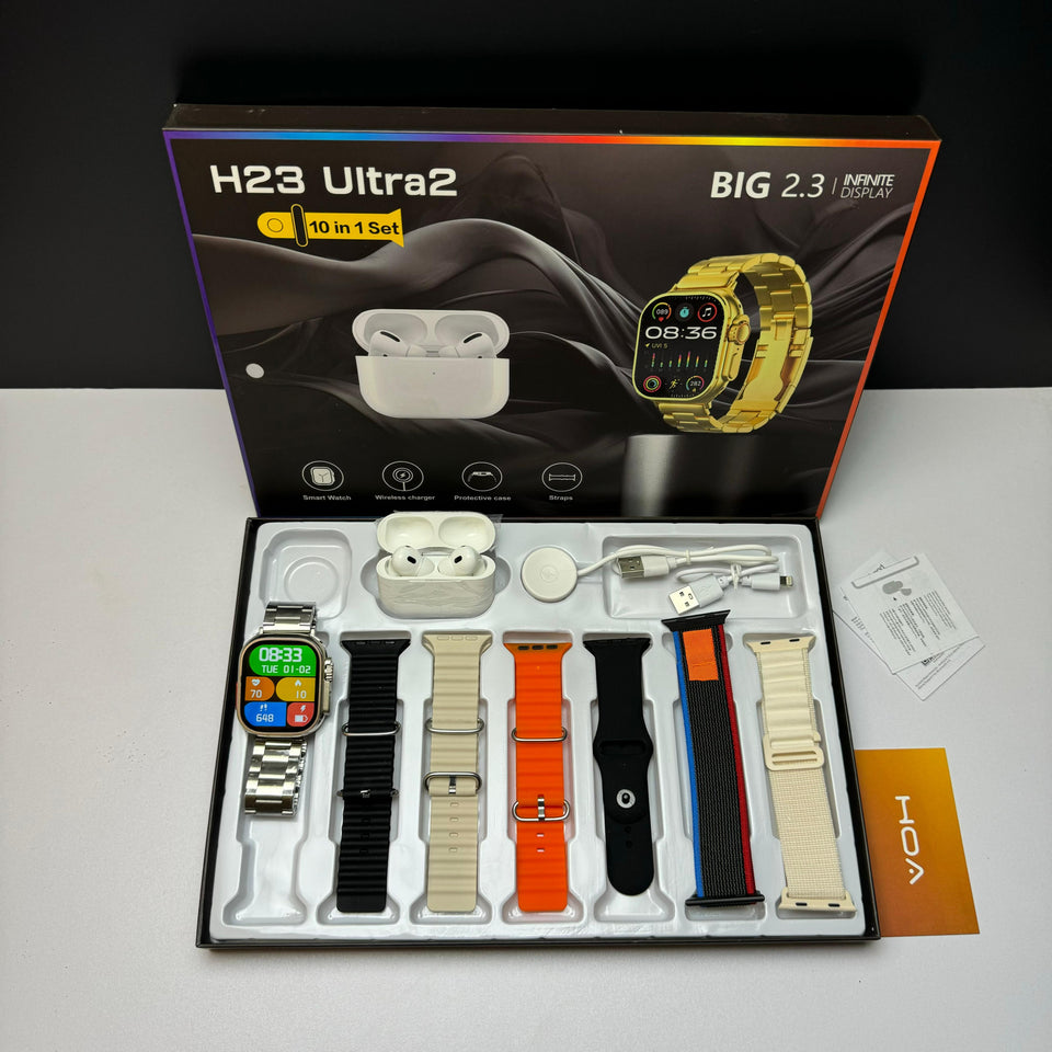 "H23 Ultra 2 Smartwatch 10-in-1 + Free Airpods"