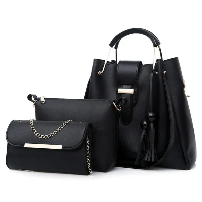 "3-Piece Ultimate Leather Handbag Set"