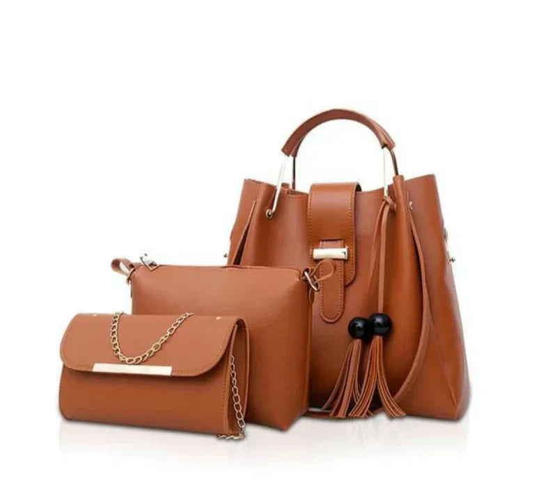 "3-Piece Ultimate Leather Handbag Set"