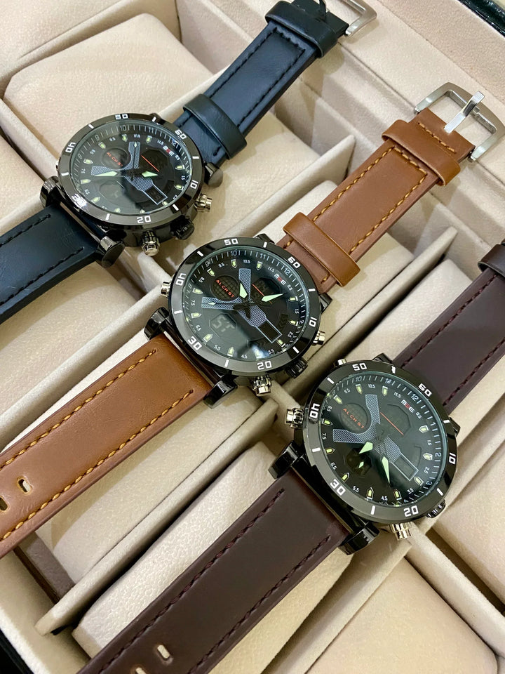 Double time Sport watches new model stainless steel 3 colors available