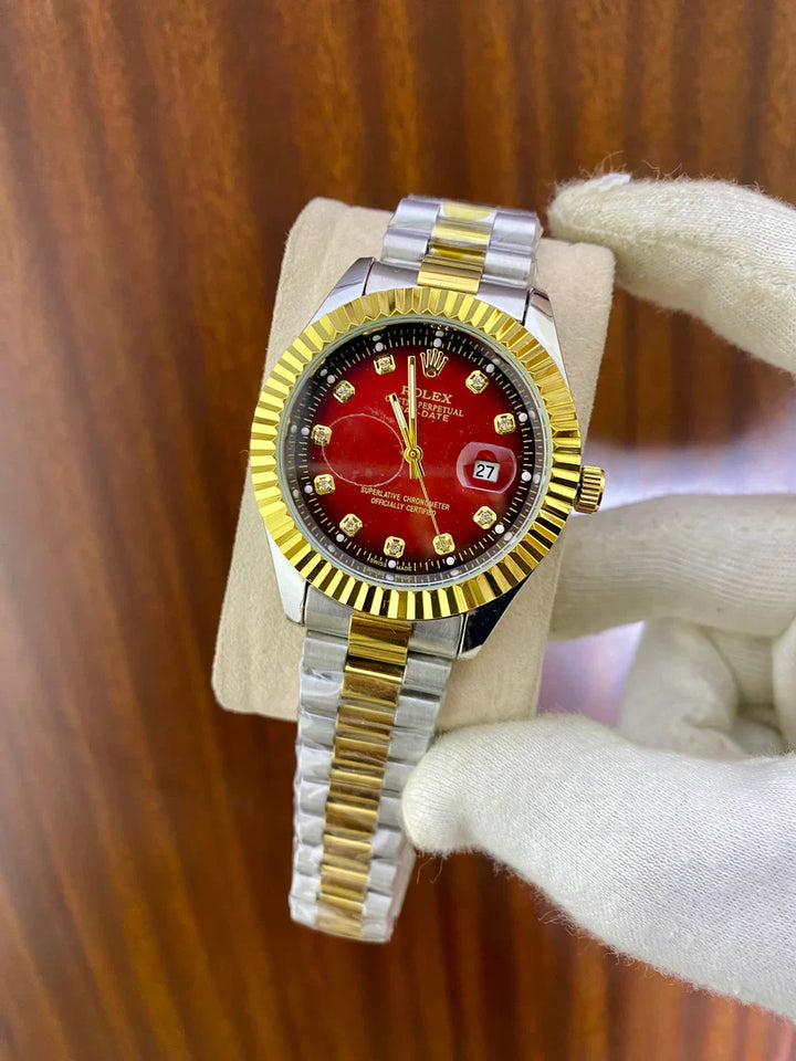 Rlx AAA Date stainless steel waterproof watch.