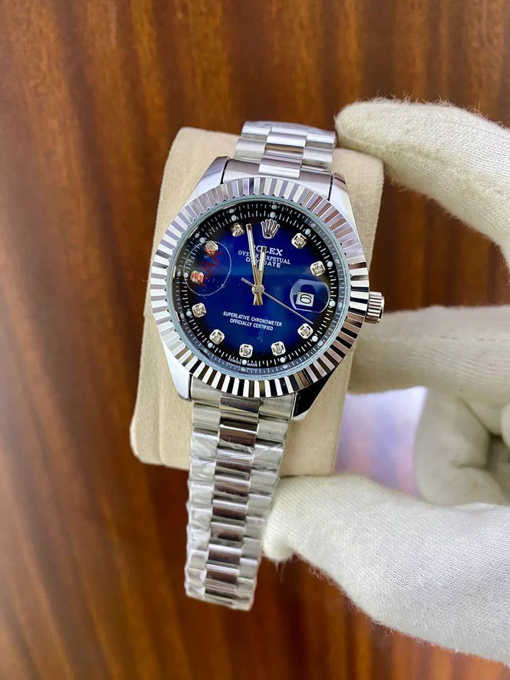 Rlx AAA Date stainless steel waterproof watch.
