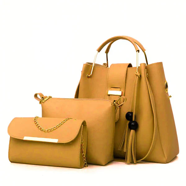 "3-Piece Ultimate Leather Handbag Set"