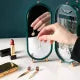 "Foldable Jewelry Organizer with Mirror - 4 Doors, 153 Holes"